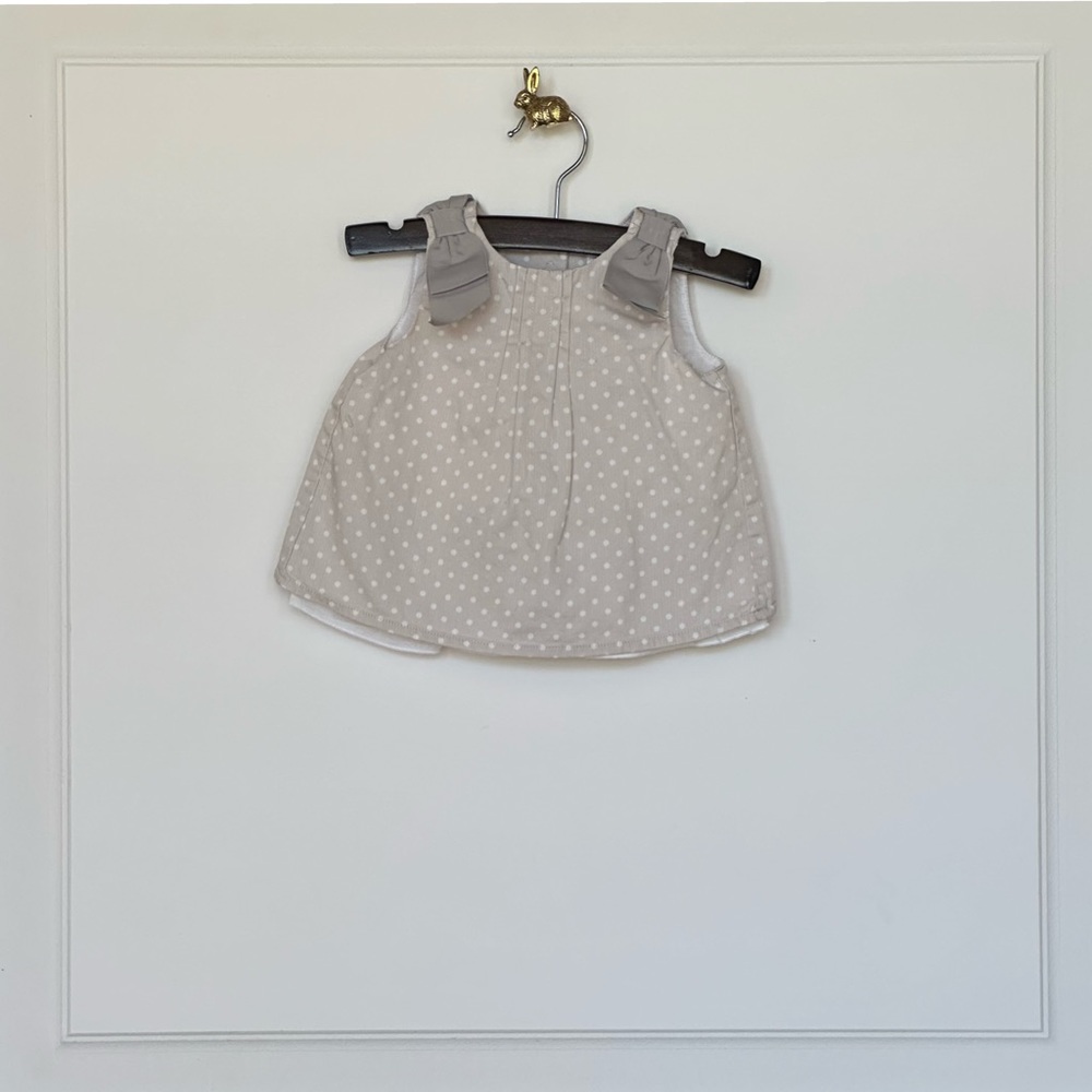 Janie and Jack | Polka Dot Newborn Dress with Back Ruffle Detail 0-3 Months